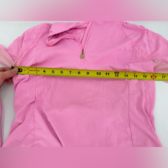 Lilly Pulitzer Luxletic Marion Mesh Panel Half-Zip Sunguard Pink Size Medium - Picture 7 of 9